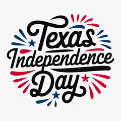 Texas Independence Day lettering design