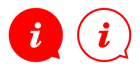 Information icon set. flat illustration of vector icon on white background