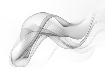 Abstract flowing smoke-like curves on white background
