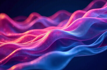 Obraz premium Abstract futuristic background, moving neon violet waves. AI Generative