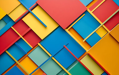 Abstract Overlapping Colorful Squares with Dynamic Lines

