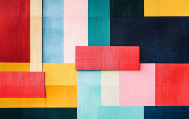 Colorful Abstract Rectangular Blocks with Bold Contrasting Colors

