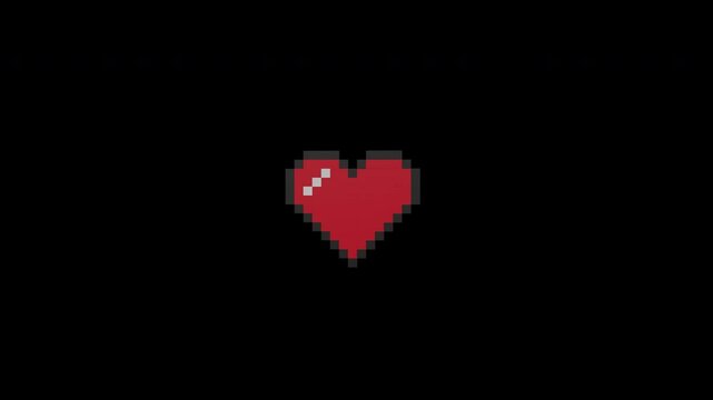 Pixel Heart 3D Model Scale Up Rotate 4K File MOV RGB Alpha Apple ProRes 4444