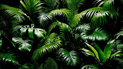 Tropical palm leaves, floral pattern background