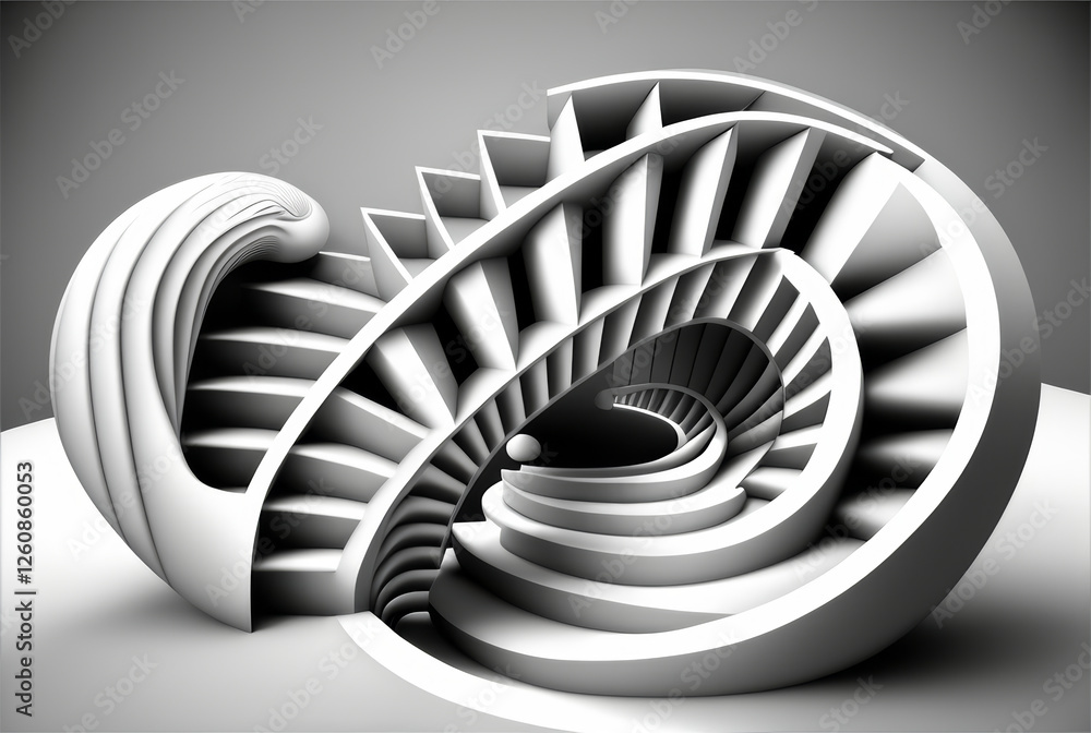 Poster dynamic topaz abstract art with intricate spiral shapes and forms