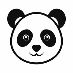Cute Panda Head Illustration for Children's Products