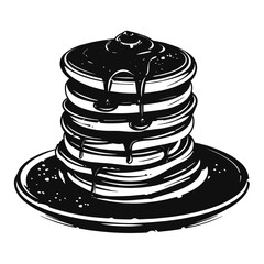 Breakfast pancakes with syrup icon.