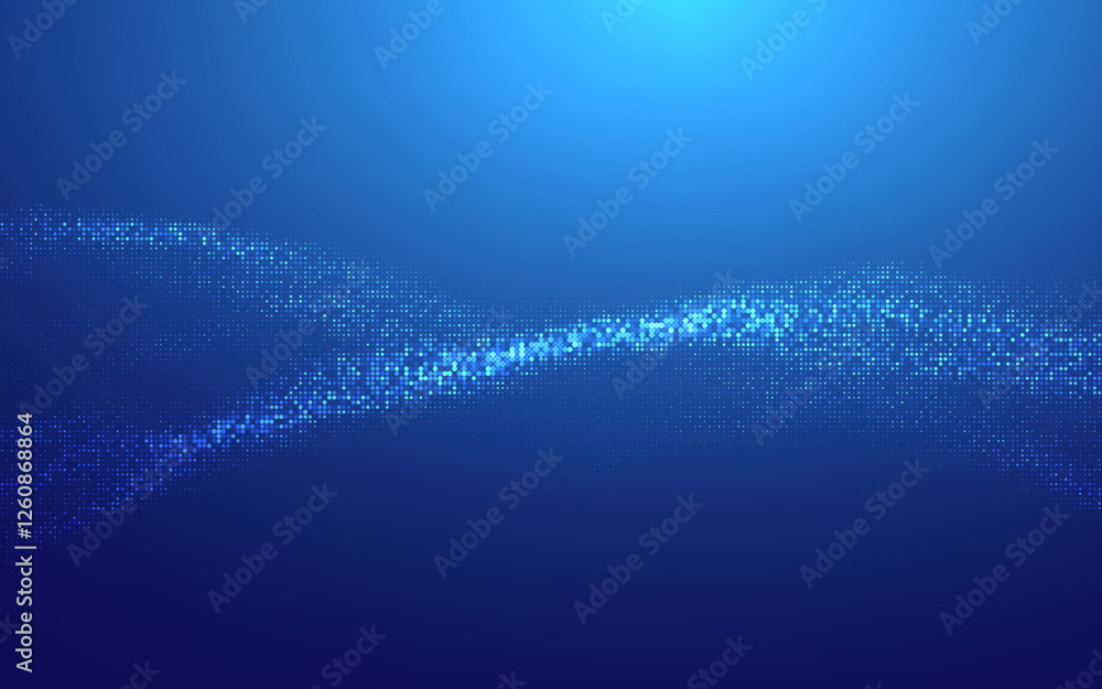 Poster finance background blue. vector tech finance halftone technology background. abstract digital wave b