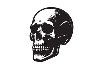 Skull Silhouette Vector Illustration | Clipart | T-Shirt, Hoodie, Pillow Cover Design | Printable 300 DPI Graphic