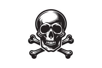 Skull Silhouette Vector Illustration | Clipart | T-Shirt, Hoodie, Pillow Cover Design | Printable 300 DPI Graphic