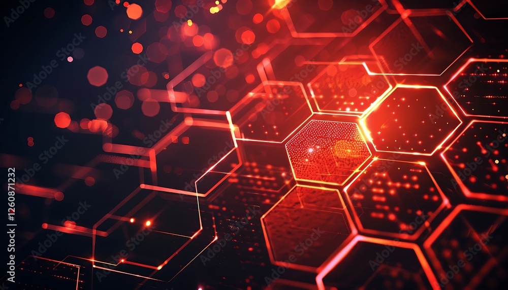Poster abstract glowing hexagonal background. technology and science concept.