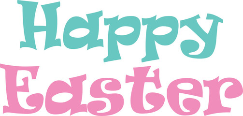 Colorful Happy Easter Typography Design