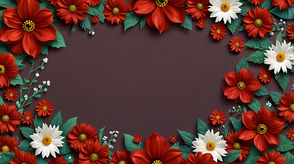 Fototapeta premium floral frame with flowers