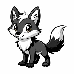 Fototapeta premium vector cartoon cub wolf illustration 