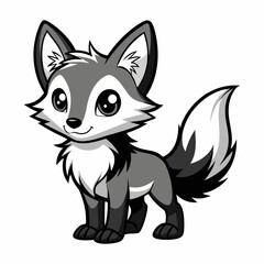 vector cartoon cub wolf illustration 