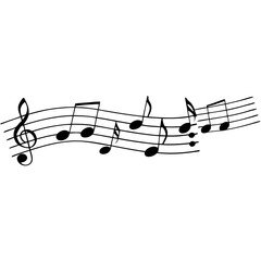 Music notes icon, Vector icon, Line art Vector, Doodle Icon
