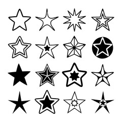 Star vector icons, Vector icon, Line art Vector, Doodle Icon