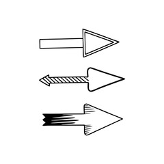 vector hand drawn arrows icons set, Vector icon, Line art Vector, Doodle Icon