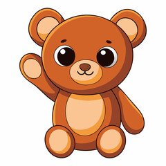 Obraz premium illustration of teddy bear and cute little bear standing and feeling happy