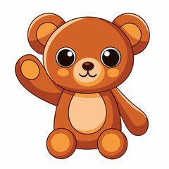 Obraz premium illustration of teddy bear and cute little bear standing and feeling happy