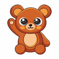 Obraz premium illustration of teddy bear and cute little bear standing and feeling happy