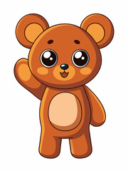 Fototapeta premium illustration of teddy bear and cute little bear standing and feeling happy