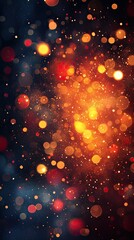 Obraz premium Colorful abstract background with shining circles in warm hues and dark tones