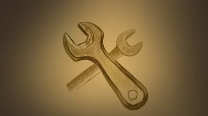 metal wrench on a dark background