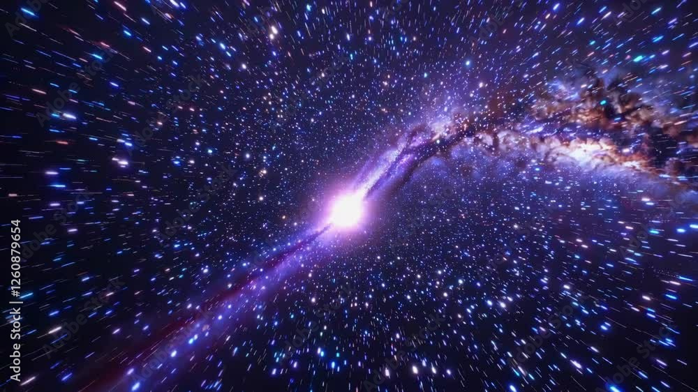 Aufkleber cosmic explosion with swirling stars and galaxies, deep space view. celestial phenomena and universe