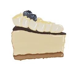 Cake pieces with creamy layer as yummy dessert