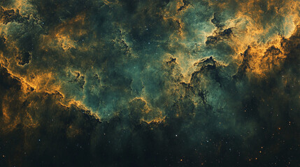 Obraz premium Vivid cosmic cloud showcasing a blend of colors and textures in deep space