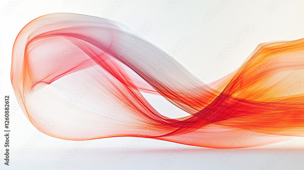 Poster colorful abstract wave pattern conveying movement and elegance in a minimalist design