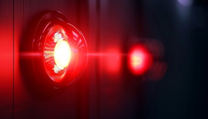 Red traffic light on a dark background. Traffic light on a dark background.