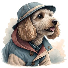 close up on dog wearing clothing mockup