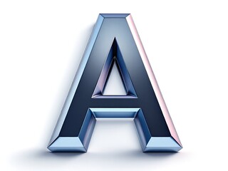 3D Chrome Letter A – Metallic Alphabet Font Design on White Background  3D  Chrome  Letter A Metallic  Font Design  White Background.3D Metallic Chrome Letter A Alphabet Font on White Background 