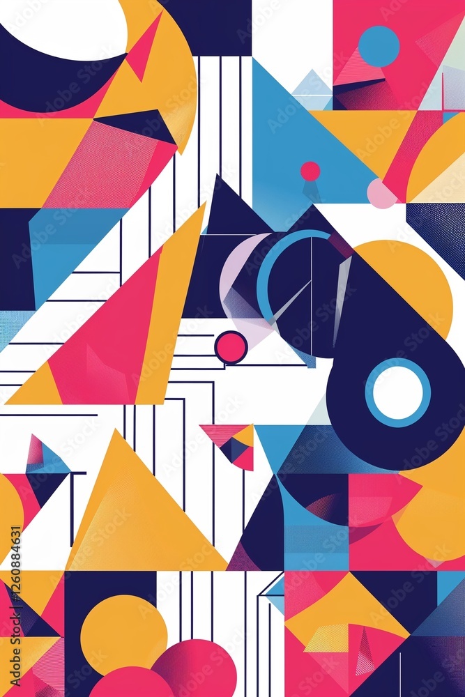 Poster abstract background with colorful triangles