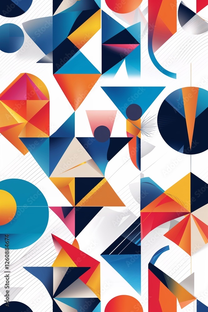 Poster abstract background with triangles