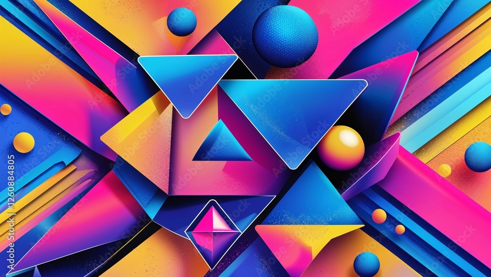 Poster abstract background with colorful triangles