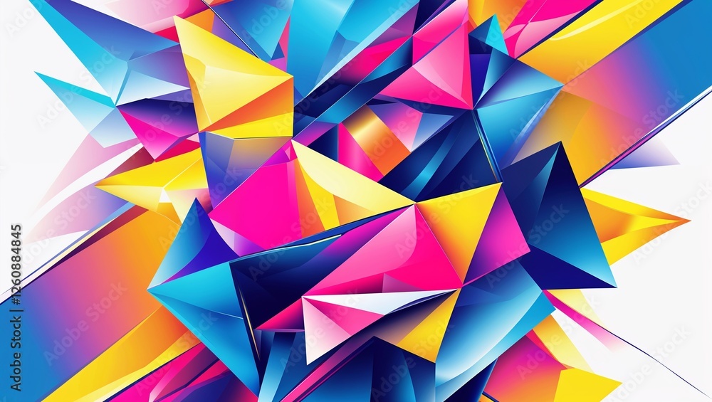 Poster abstract background with colorful triangles