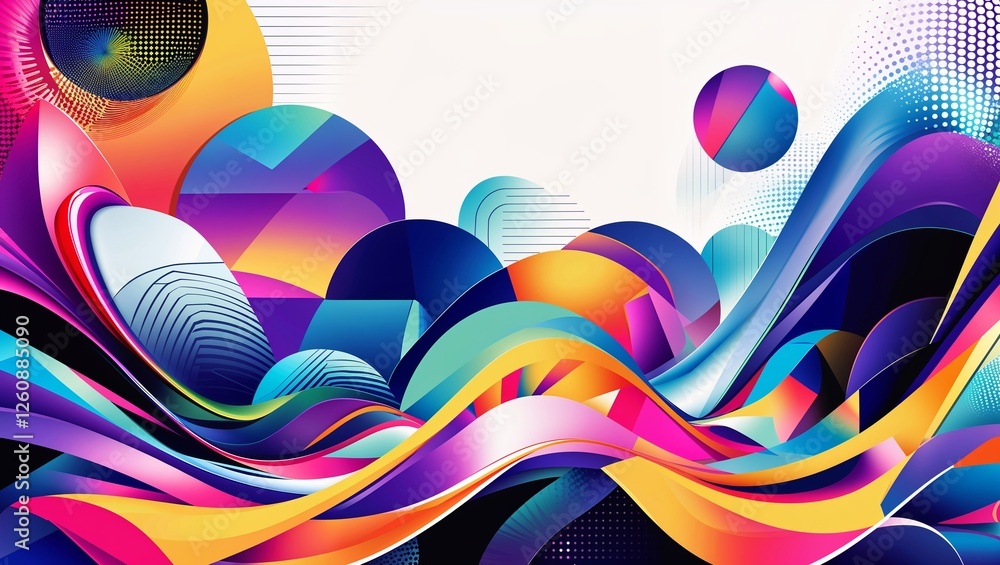 Poster abstract colorful background with waves