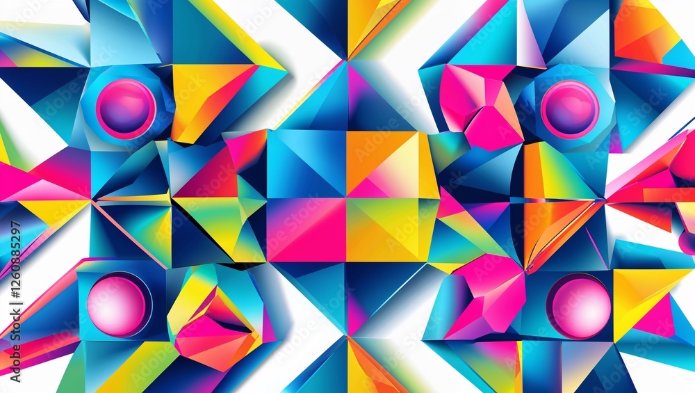 Aufkleber abstract background with colorful triangles