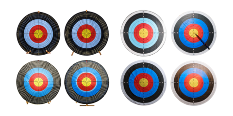 Four Colorful Archery Targets for Sports and Recreation Activities