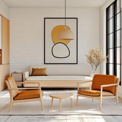 Modern Living Room, Featuring Cozy Furniture Arrangement, Stylish Decor Elements, Inviting Atmosphere, Bright Spacious