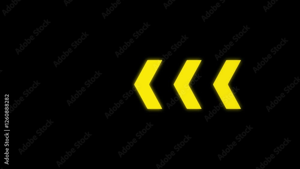 Poster arrow loop animation direction concept. arrow direction on black background, neon arrow sign animati
