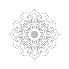 Silver color  vector mandala pattern design. 