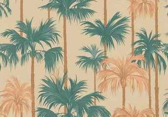 seamless pattern with palm trees