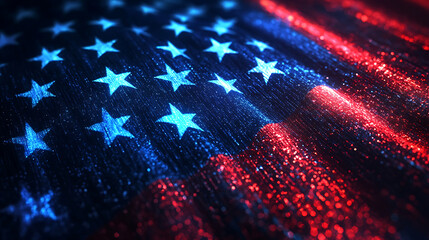 Abstract Digital American Flag Design
