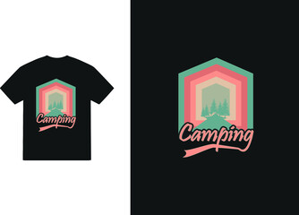 CAMPING with quotes t shirt for outdoor