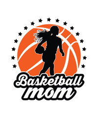 basketball mom , sports mom typography design with basketball, typography design , vector illustration
