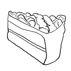 Cake pieces with creamy layer as yummy dessert